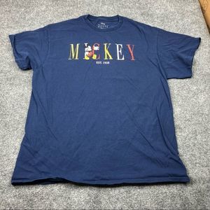 Vintage Disney Mickey Mouse and tshirt blue spell out